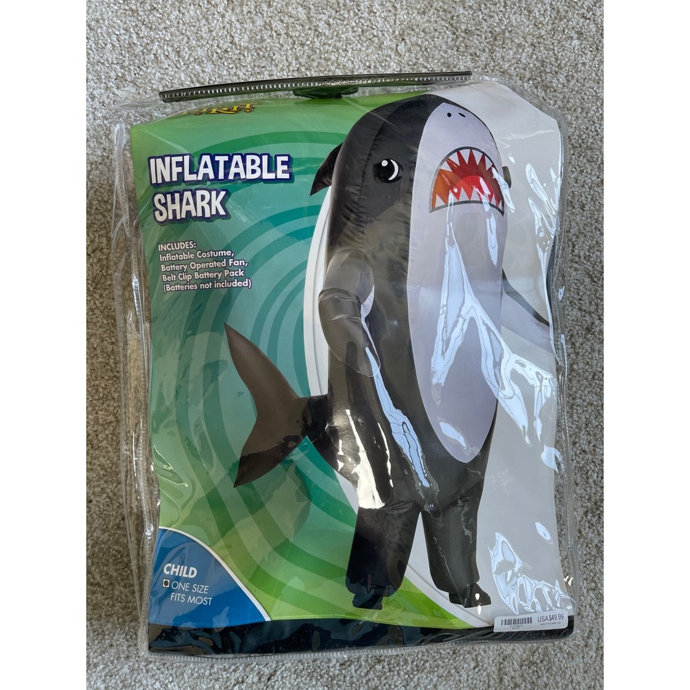 Spirit Halloween Inflatable Shark Costume Child One Size Grey White Halloween
